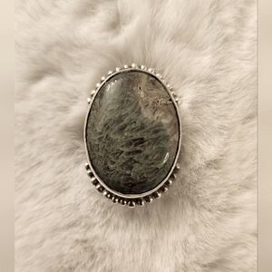 Crystal Stone Silver Ring